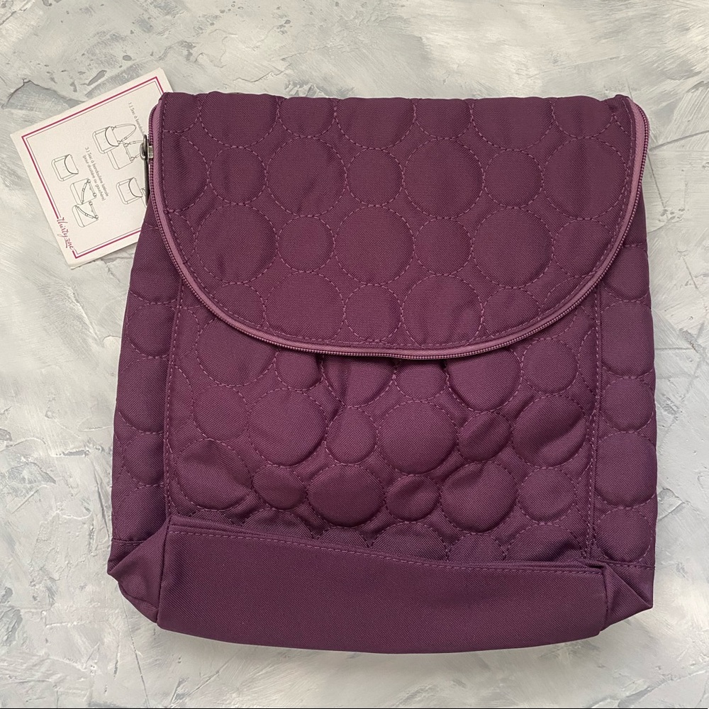 NWT - Thirty One Vary You Backpack Purse Quilted Dots
